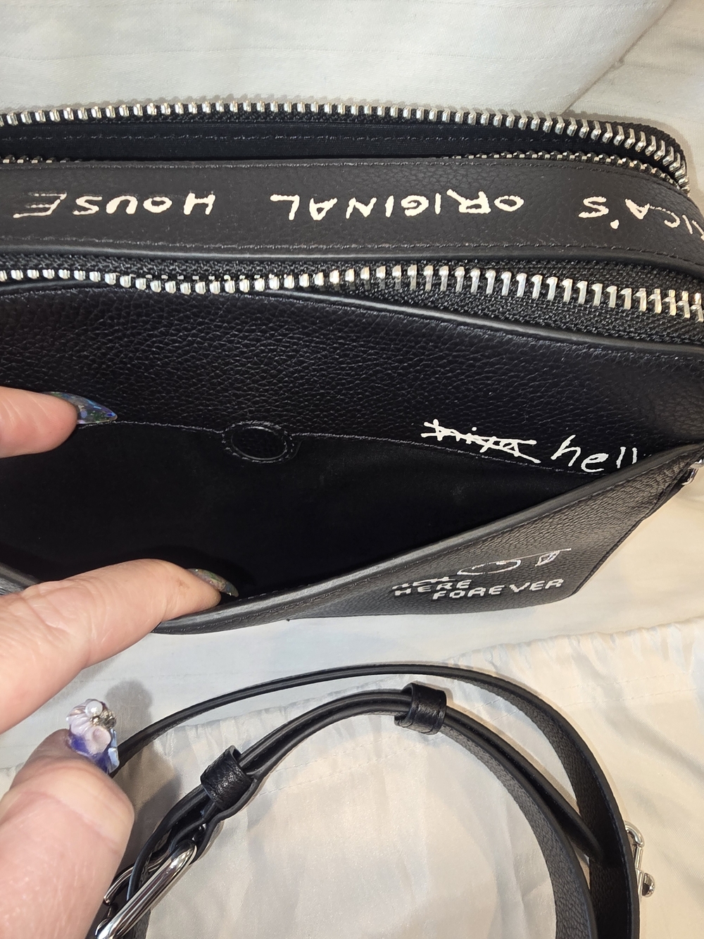 Coach Black Leather Crossbody Bag with Dino Sketch - Picture 6 of 12
